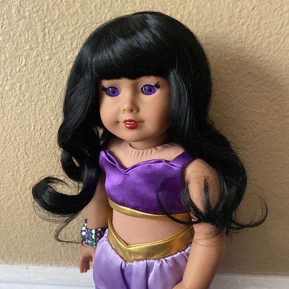Beautiful American Girl Custom 18” Doll 2014. Genie Outfit, Purple Eyes, New Wig - Picture 10 of 16